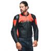 Dainese RACING 4 letní sportovní kožená bunda černá/fluo-červená
